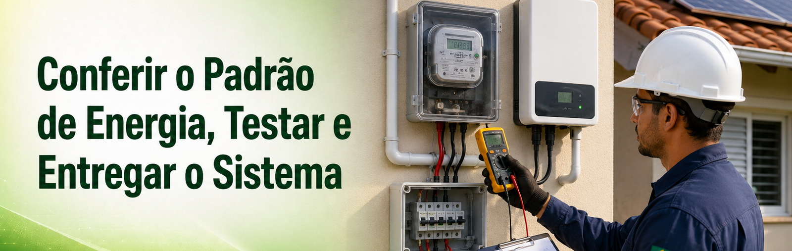 Conferir o padrão de energia, testar e entregar o sistema